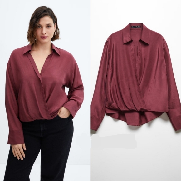 Mango Faux Wrap Blouse - Picture 1 of 4